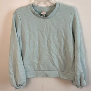 A New Day Soft Blue Ribbed Crewneck